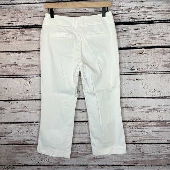 Express Design Studio White Cropped Pants Slacks Size 4 Straight Fit Business - Picture 3 of 13